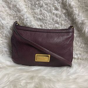 Marc by Marc Jacobs pebble leather burgundy wine crossbody bag brass hardware